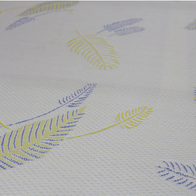 RoHS Anti Tear Polyester Jacquard Mattress Fabric Dengan Pola Daun