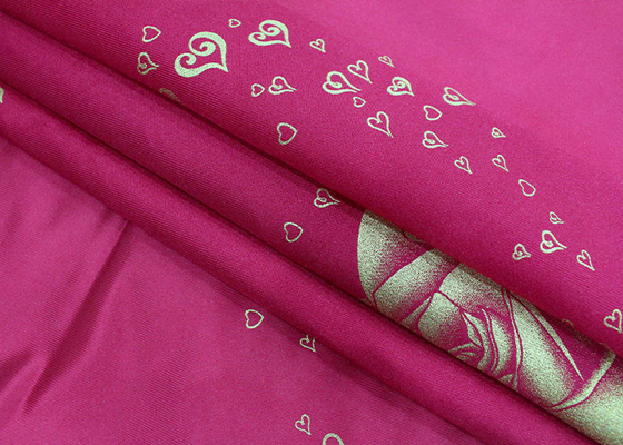 100% polyester warp rajutan dicetak bubuk emas kain kasur mawar besar