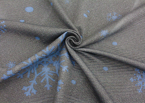 100% poliester halus jacquard rajutan kain kasur pola kepingan salju