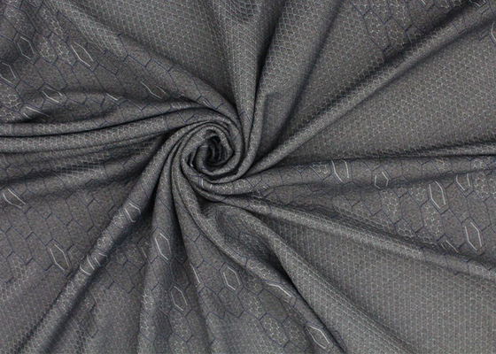 260gsm Kasur Quilting Fabric Linen Abu-abu Polyester Rajutan Kain Pelindung Jacquard