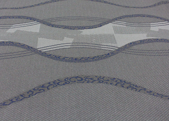260gsm Kasur Quilting Fabric Linen Abu-abu Polyester Rajutan Kain Pelindung Jacquard