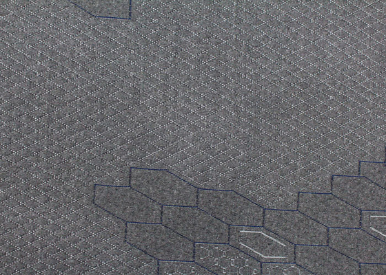 260gsm Kasur Quilting Fabric Linen Abu-abu Polyester Rajutan Kain Pelindung Jacquard