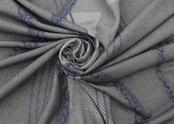 260gsm Kasur Quilting Fabric Linen Abu-abu Polyester Rajutan Kain Pelindung Jacquard