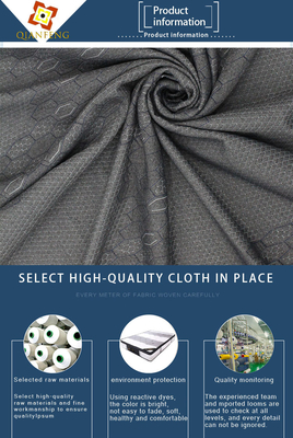 260gsm Kasur Quilting Fabric Linen Abu-abu Polyester Rajutan Kain Pelindung Jacquard