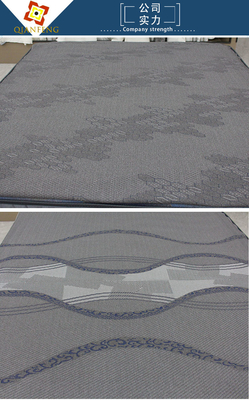 260gsm Kasur Quilting Fabric Linen Abu-abu Polyester Rajutan Kain Pelindung Jacquard