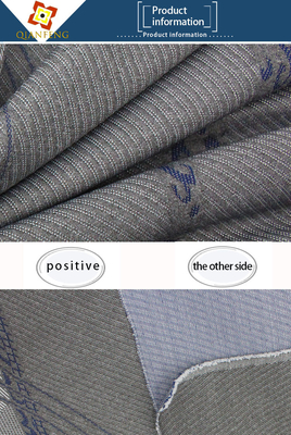 260gsm Kasur Quilting Fabric Linen Abu-abu Polyester Rajutan Kain Pelindung Jacquard