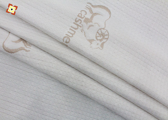 Off White Rajutan Jacquard Mattress Quilting Fabric Pongee Type Textile Spot