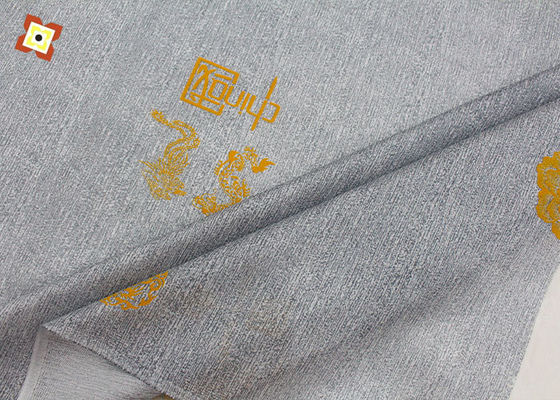 100% Polyester Kasur Kain Warp Rajutan Dicetak Kain Bubuk Emas