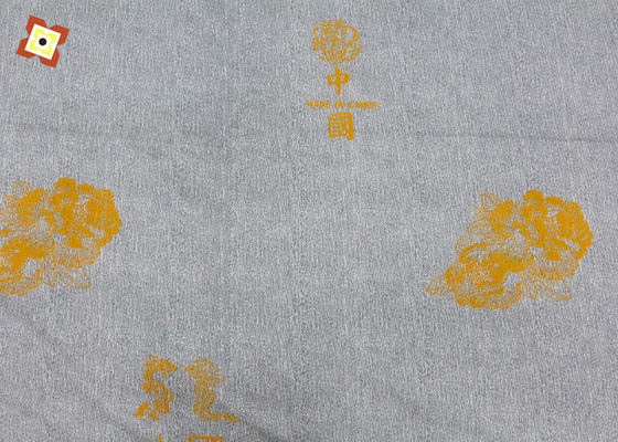 100% Polyester Kasur Kain Warp Rajutan Dicetak Kain Bubuk Emas