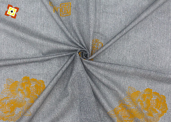 100% Polyester Kasur Kain Warp Rajutan Dicetak Kain Bubuk Emas