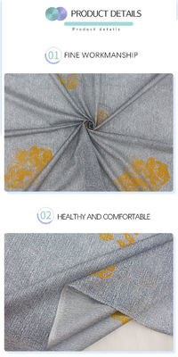 100% Polyester Kasur Kain Warp Rajutan Dicetak Kain Bubuk Emas